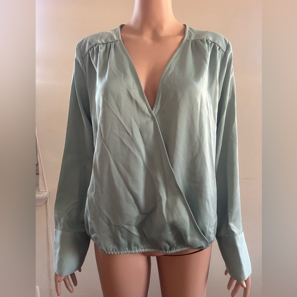 a new day Women's Wrap Blouse - Light Green